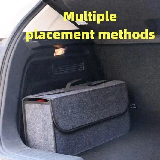 Car Trunk Organizer - Foldable Ergonomic Handle Durable Fabric