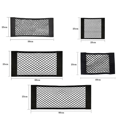 Mesh Pocket Car Seat Back Organizer Trunk Elastic String Net Portable Storage Bag