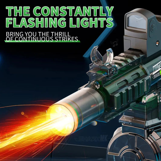 M416 Led Simulation Fire Electric Water Guns for Children Large Capacity Automatic Continuous Water Gun Kids Summer Outdoor Toys